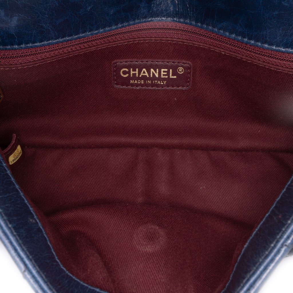Chanel Small Glazed Calfskin Castle Rock Top Handle Flap - 4