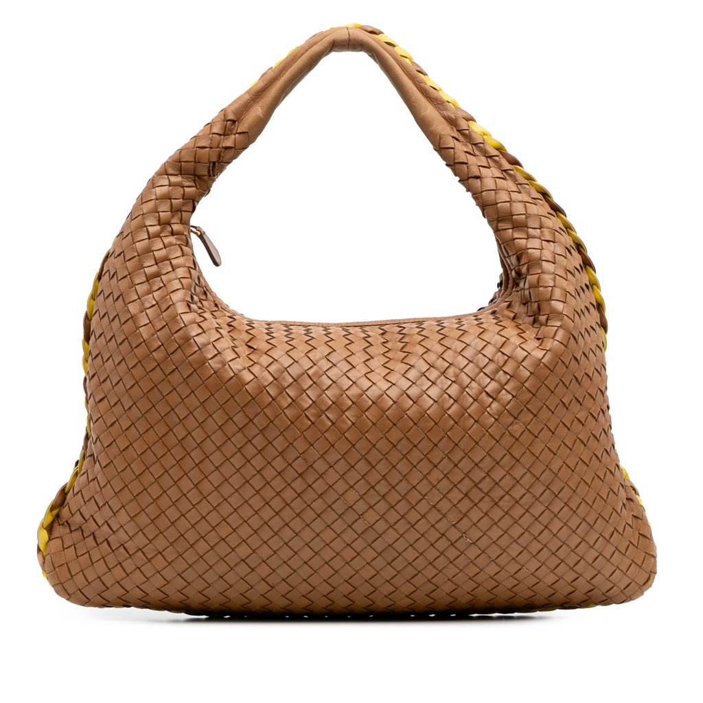 Bottega Veneta Medium Bicolor Trimmed Nappa Intrecciato Veneta Hobo