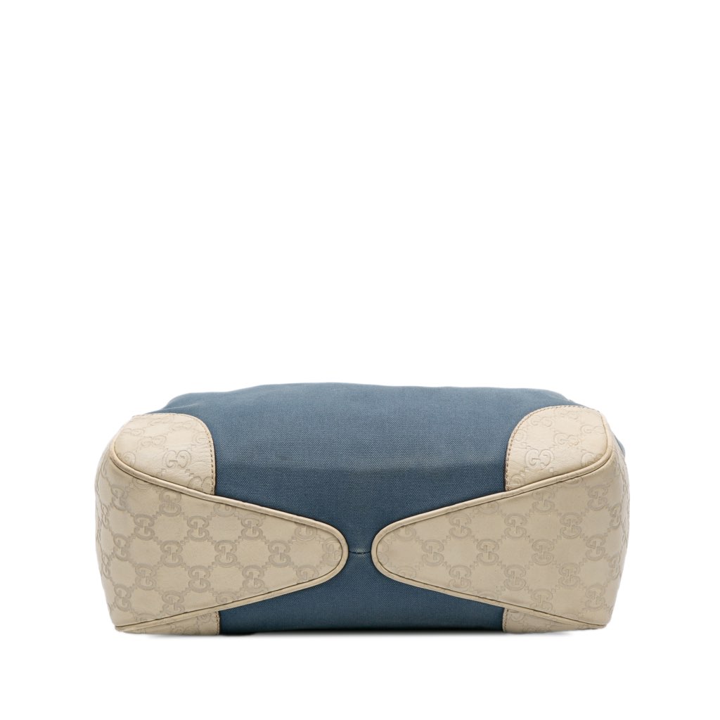 Gucci Canvas and Guccissima Bamboo Shoulder Bag - 3