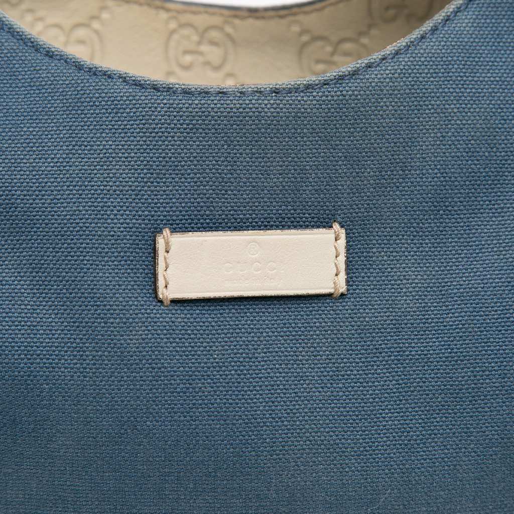 Gucci Canvas and Guccissima Bamboo Shoulder Bag - 5