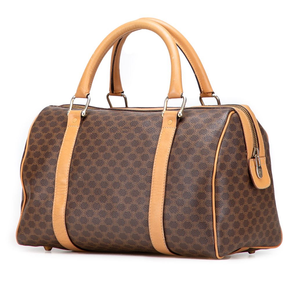 Celine Macadam Coated Canvas Boston Bag - 2