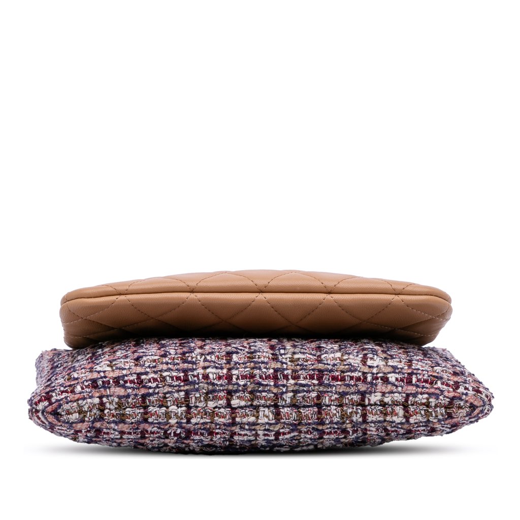 Chanel Quilted Lambskin and Tweed Double Case with Chain - 3