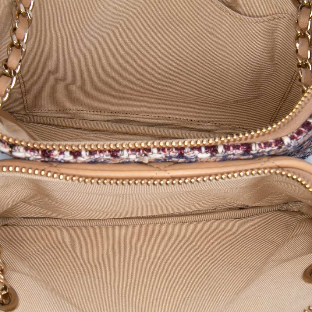 Chanel Quilted Lambskin and Tweed Double Case with Chain - 4