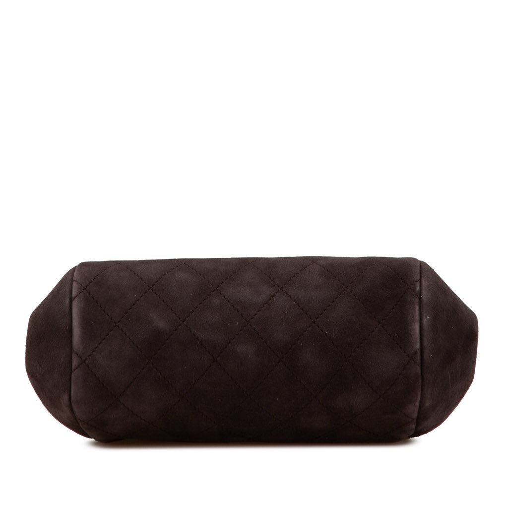 Chanel CC Quilted Suede Kiss Lock Clutch - 3