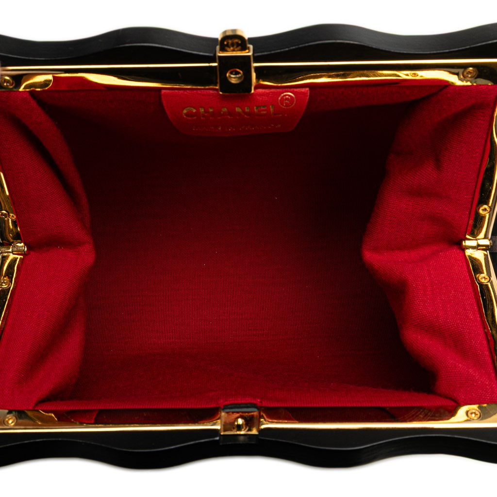 Chanel CC Quilted Suede Kiss Lock Clutch - 4