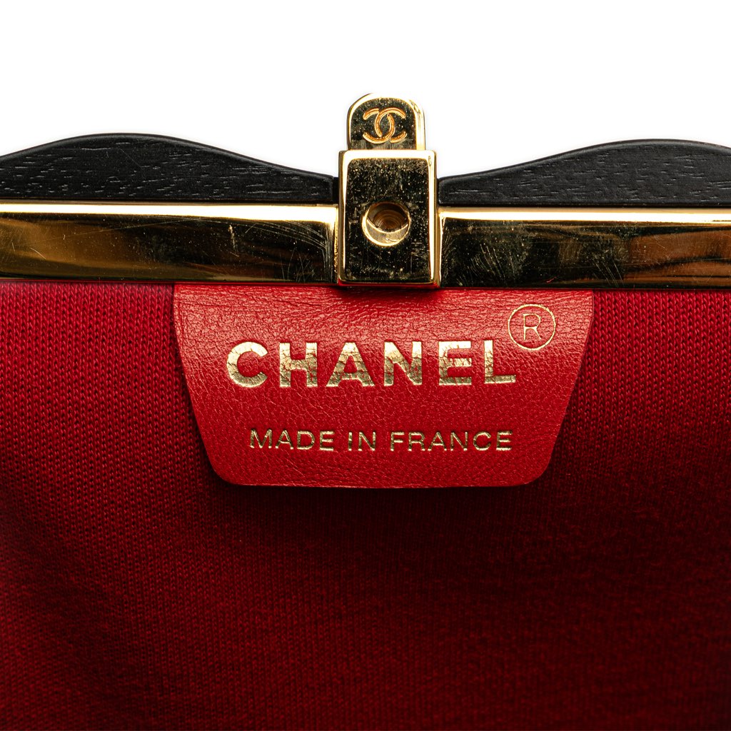 Chanel CC Quilted Suede Kiss Lock Clutch - 5