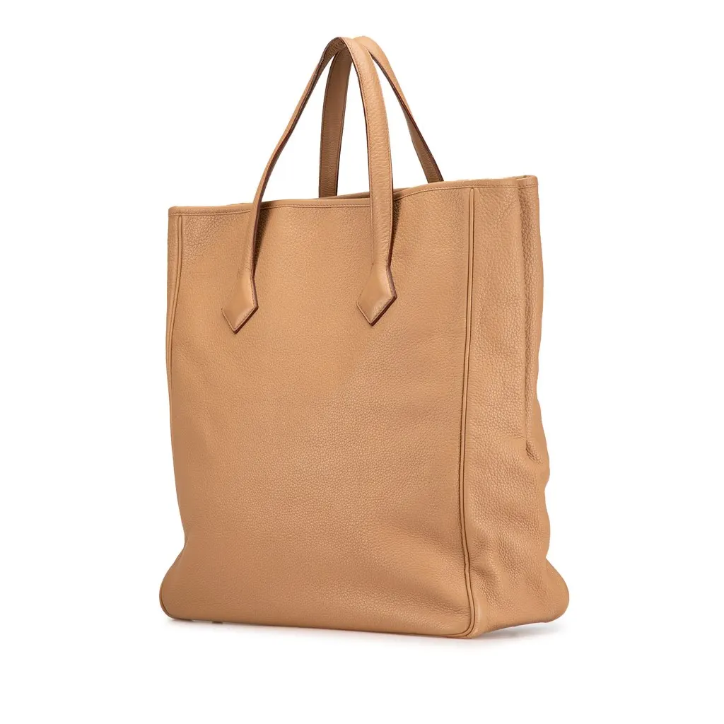 Hermès Clemence Victoria II Cabas 35 Brown Leather Good - Back View
