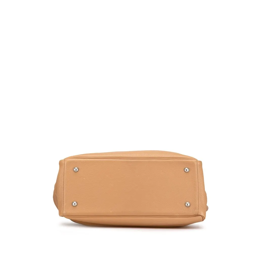Hermès Clemence Victoria II Cabas 35 Brown Leather Good - Inside View