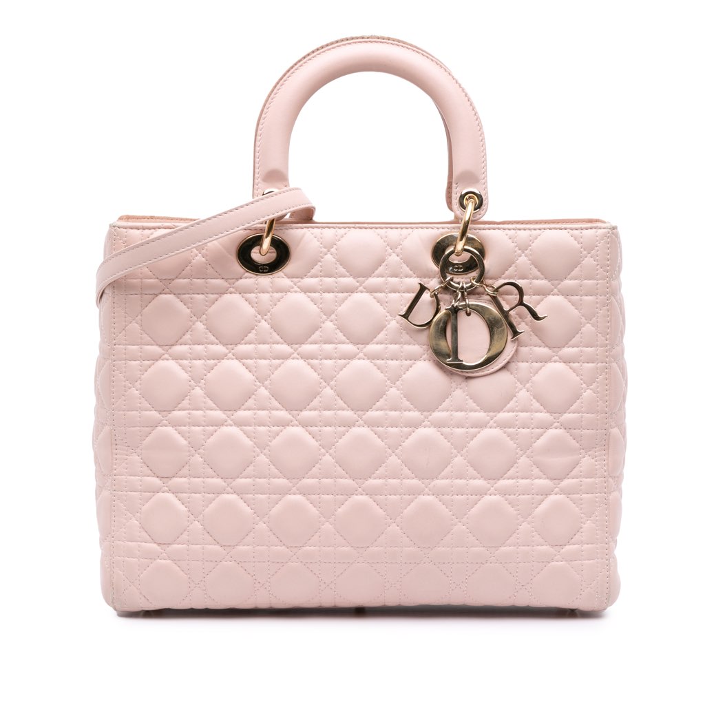 Dior Large Lambskin Cannage Lady Dior