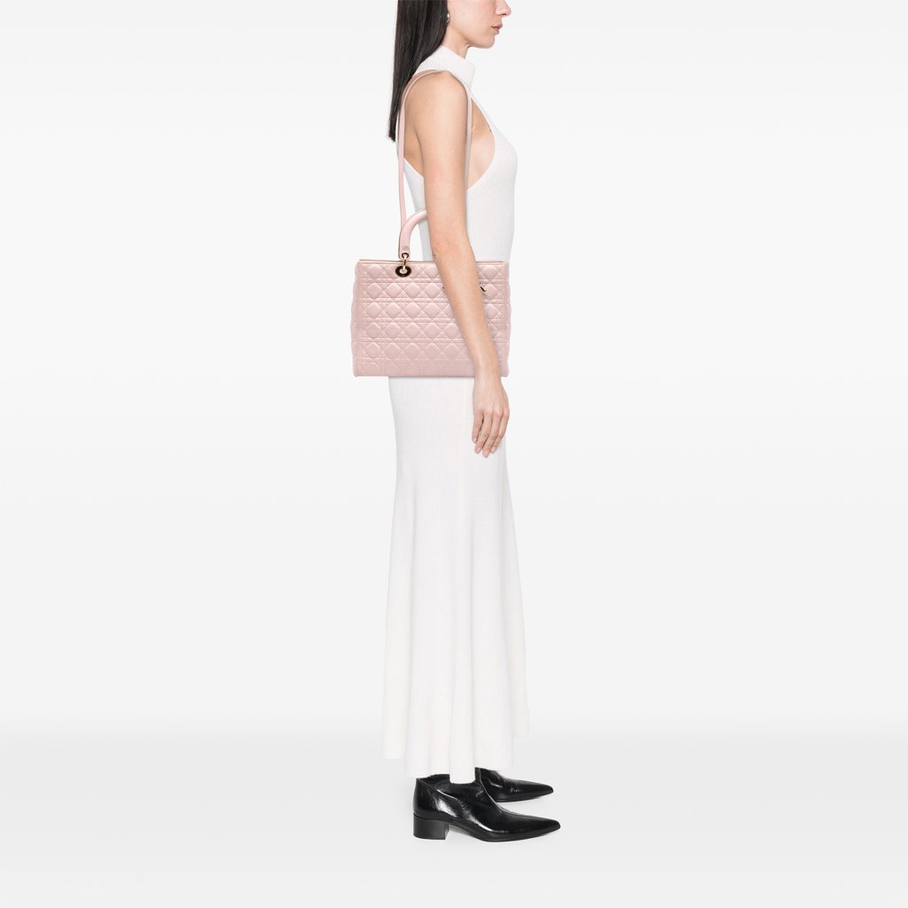 Dior Large Lambskin Cannage Lady Dior - Image 12