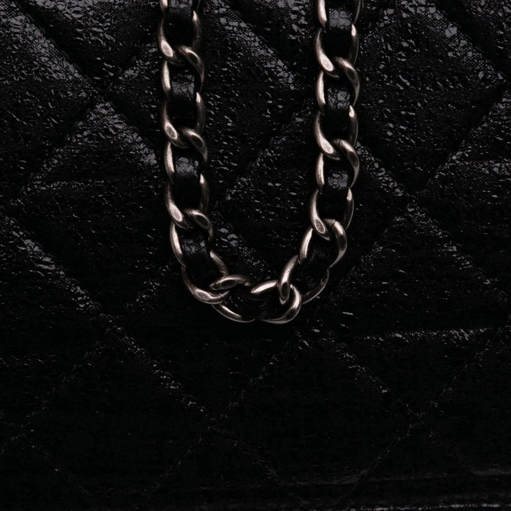 Chanel CC Quilted Crinkled Patent Wallet On Chain - Image 13