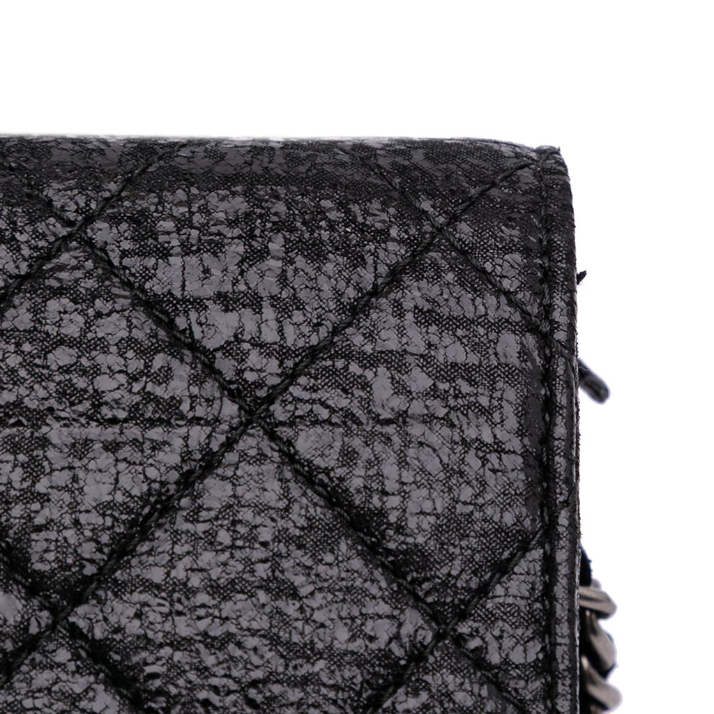 Chanel CC Quilted Crinkled Patent Wallet On Chain - Image 12
