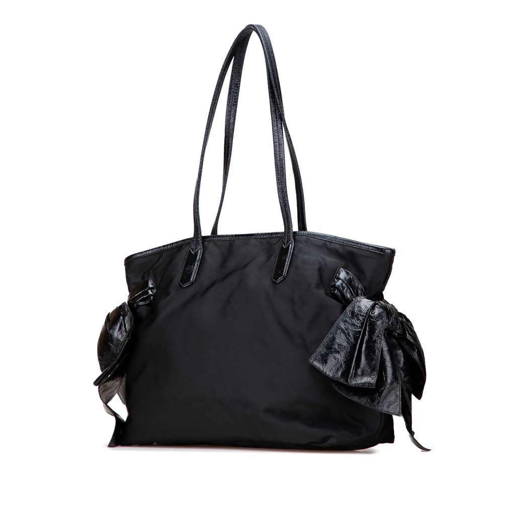 Prada Tessuto Canapa Logo Bow Tote - 2