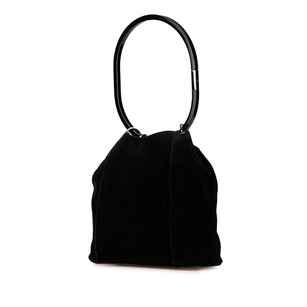Gucci Suede Resin Hoop Handle Handbag - 2