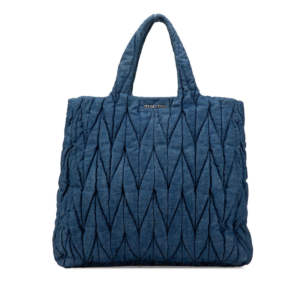 Miu Miu Matelasse Denim Satchel
