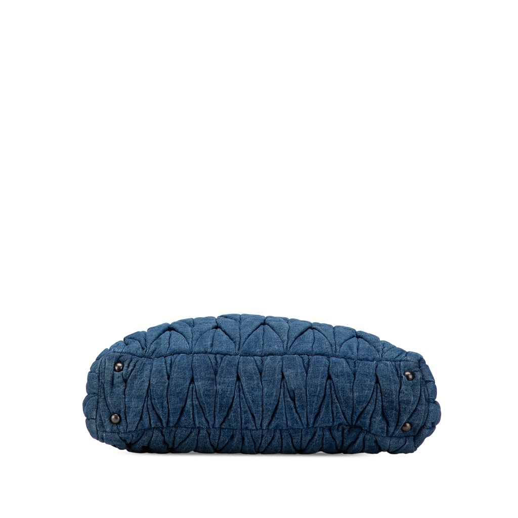 Miu Miu Matelasse Denim Satchel - 3