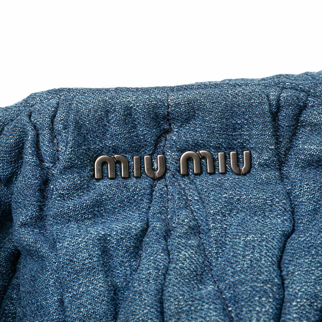 Miu Miu Matelasse Denim Satchel - 5