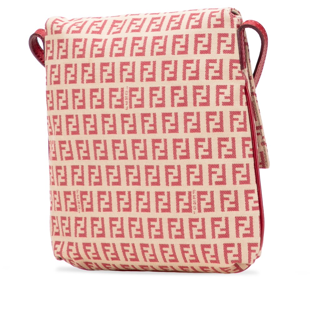 Fendi Zucchino Canvas Flap Crossbody - Back view