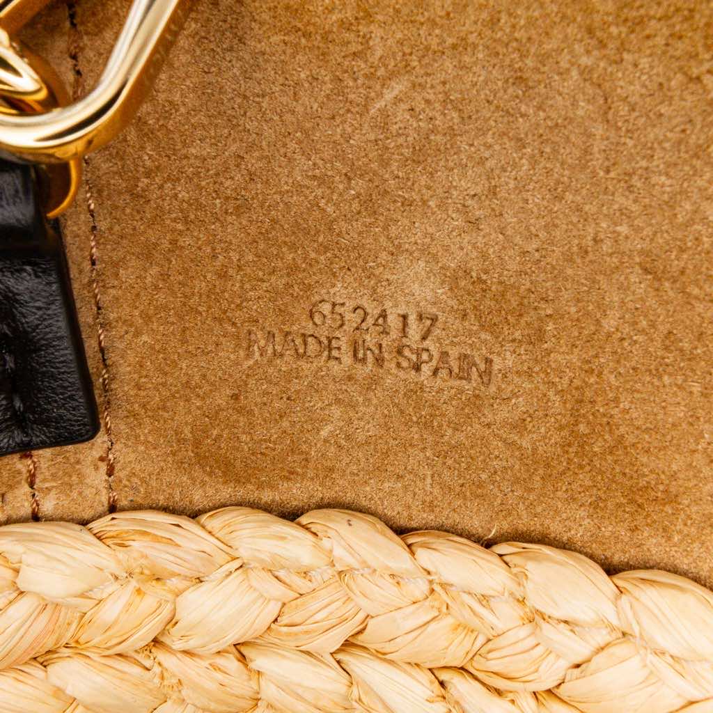 Loewe Mini Raffia Pebble Bucket Bag - Side view
