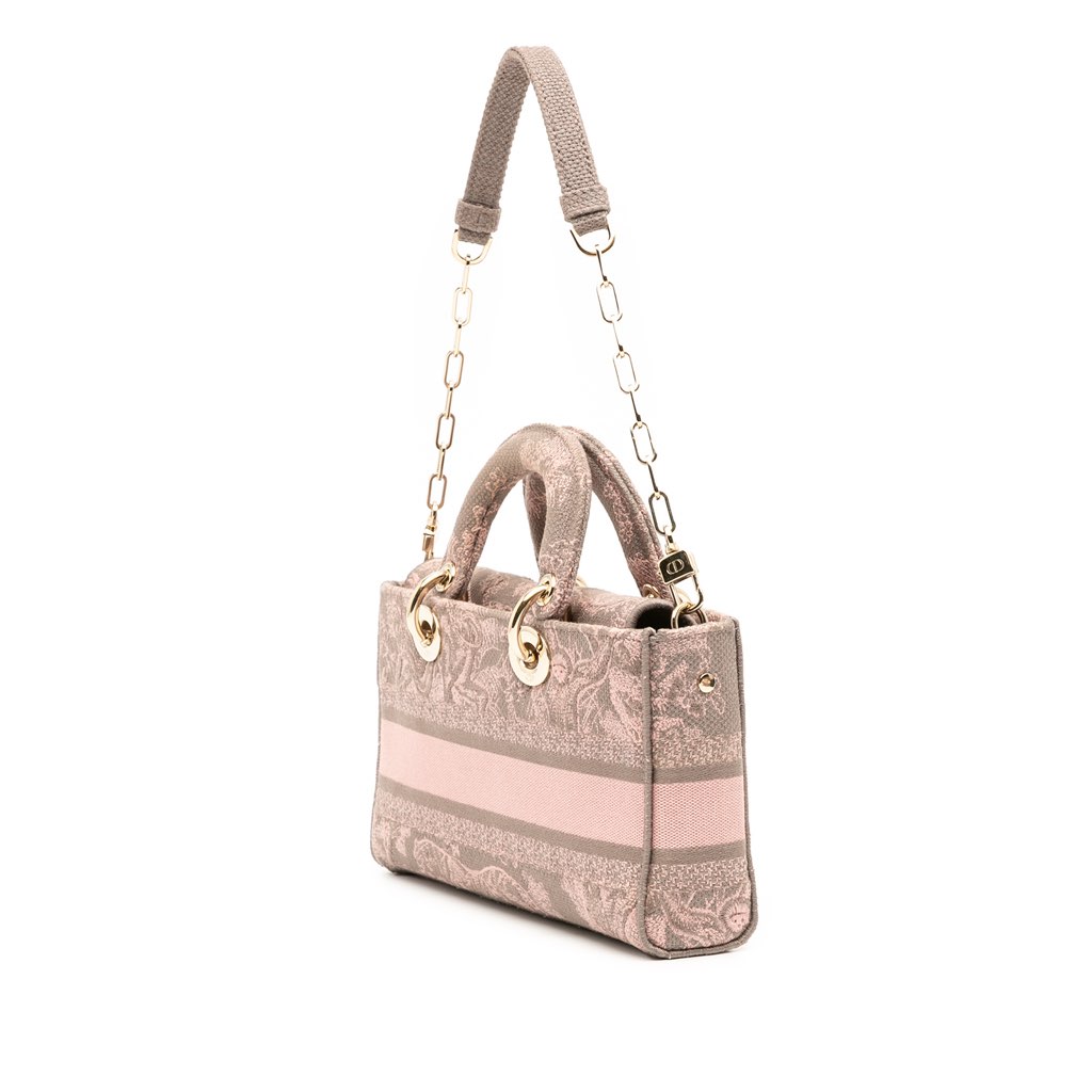 Dior Medium Canvas Embroidered Toile De Jouy Lady D Joy Satchel - 2