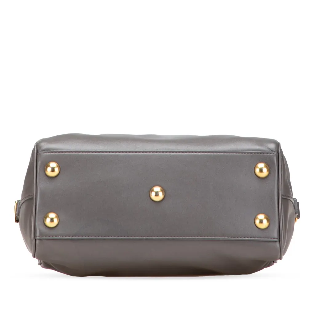 Saint Laurent Baby Leather Classic Duffle Satchel Grey Leather Good - Inside View