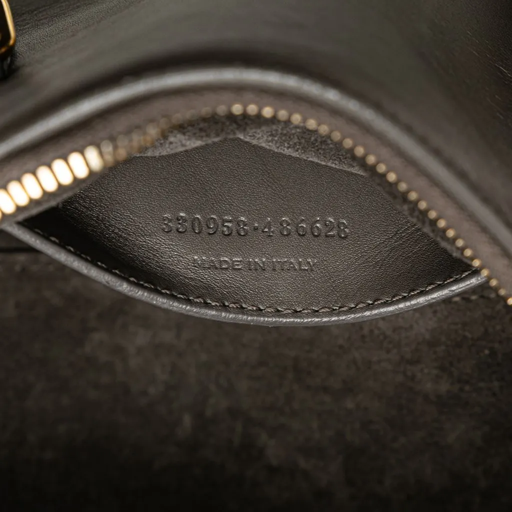Saint Laurent Baby Leather Classic Duffle Satchel Grey Leather Good - Box View