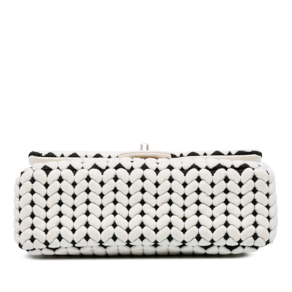 Chanel Medium Calfskin and Wool Knit Single Flap - 3