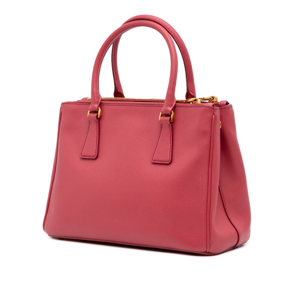 Prada Small Saffiano Lux Galleria Double Zip Satchel - Back view