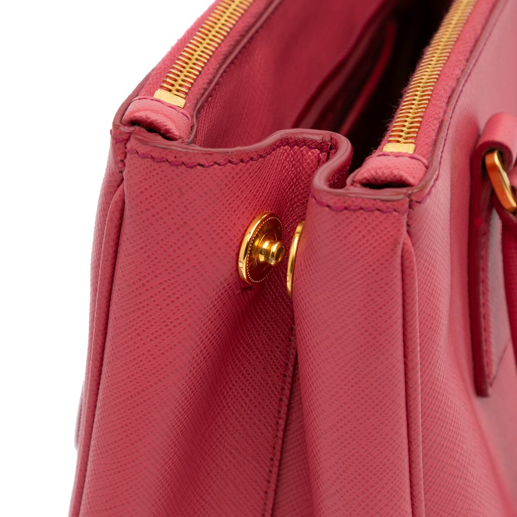 Prada Small Saffiano Lux Galleria Double Zip Satchel - Image 12