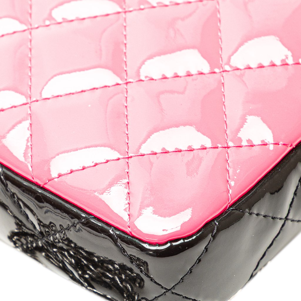 Chanel Bicolor Patent Double Zip Wallet on Chain - Image 13