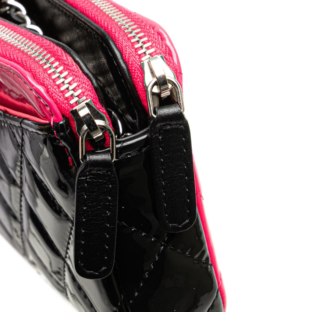 Chanel Bicolor Patent Double Zip Wallet on Chain - Image 14