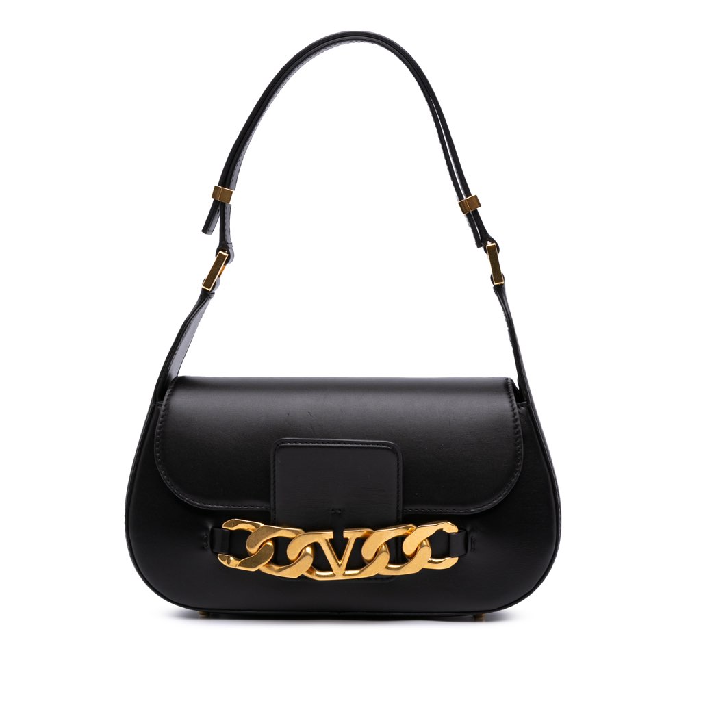Valentino Medium Leather Vlogo Chain Shoulder Bag