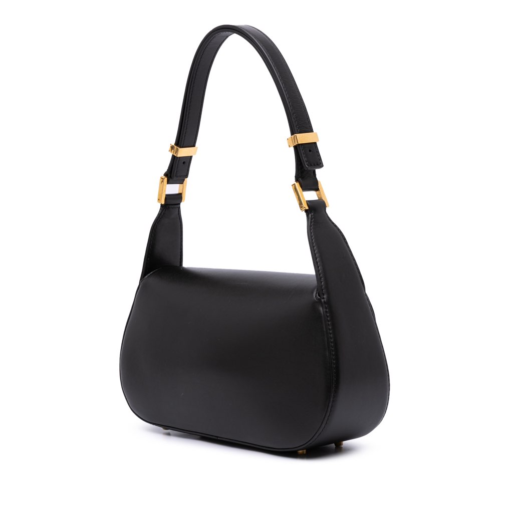 Valentino Medium Leather Vlogo Chain Shoulder Bag - Back view