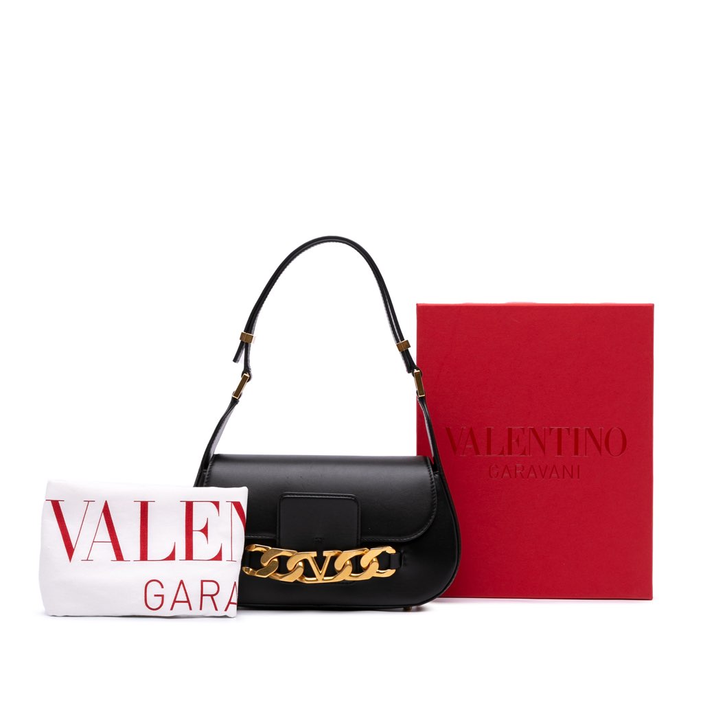 Valentino Medium Leather Vlogo Chain Shoulder Bag - Image 14
