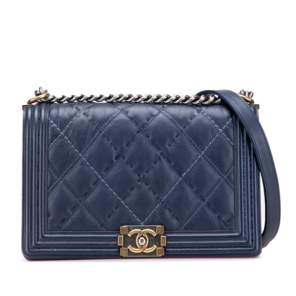 Chanel Medium Stitched Calfskin Boy Flap