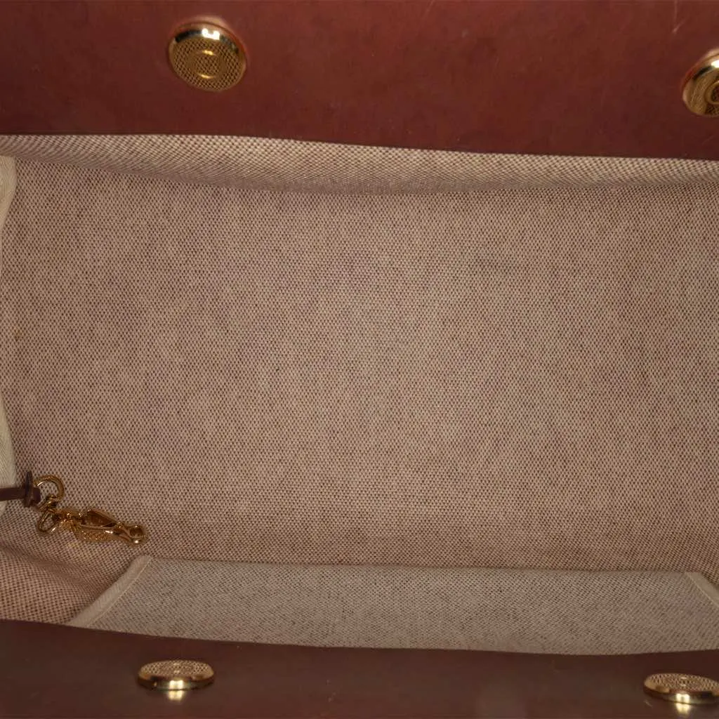 Hermès Herbag Cabas MM Brown Canvas Good - Model View