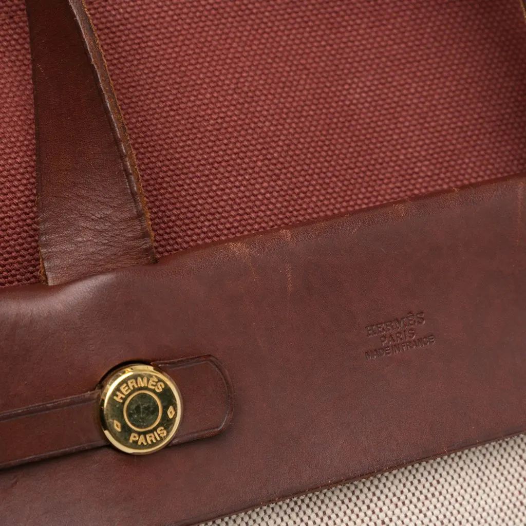 Hermès Herbag Cabas MM Brown Canvas Good - Box View