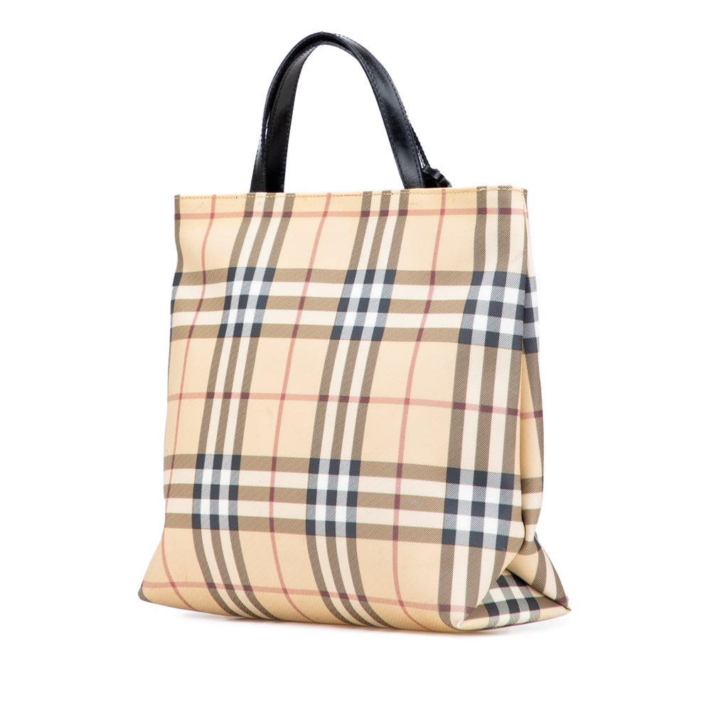 Burberry House Check Coated Canvas Tote - Back view