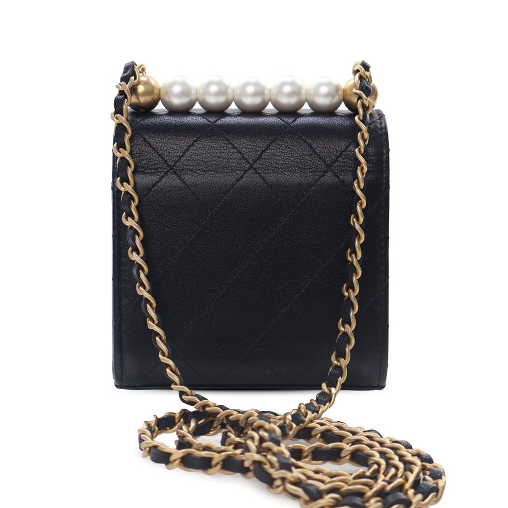 Chanel Mini Goatskin Chic Pearls Clutch On Chain - 2
