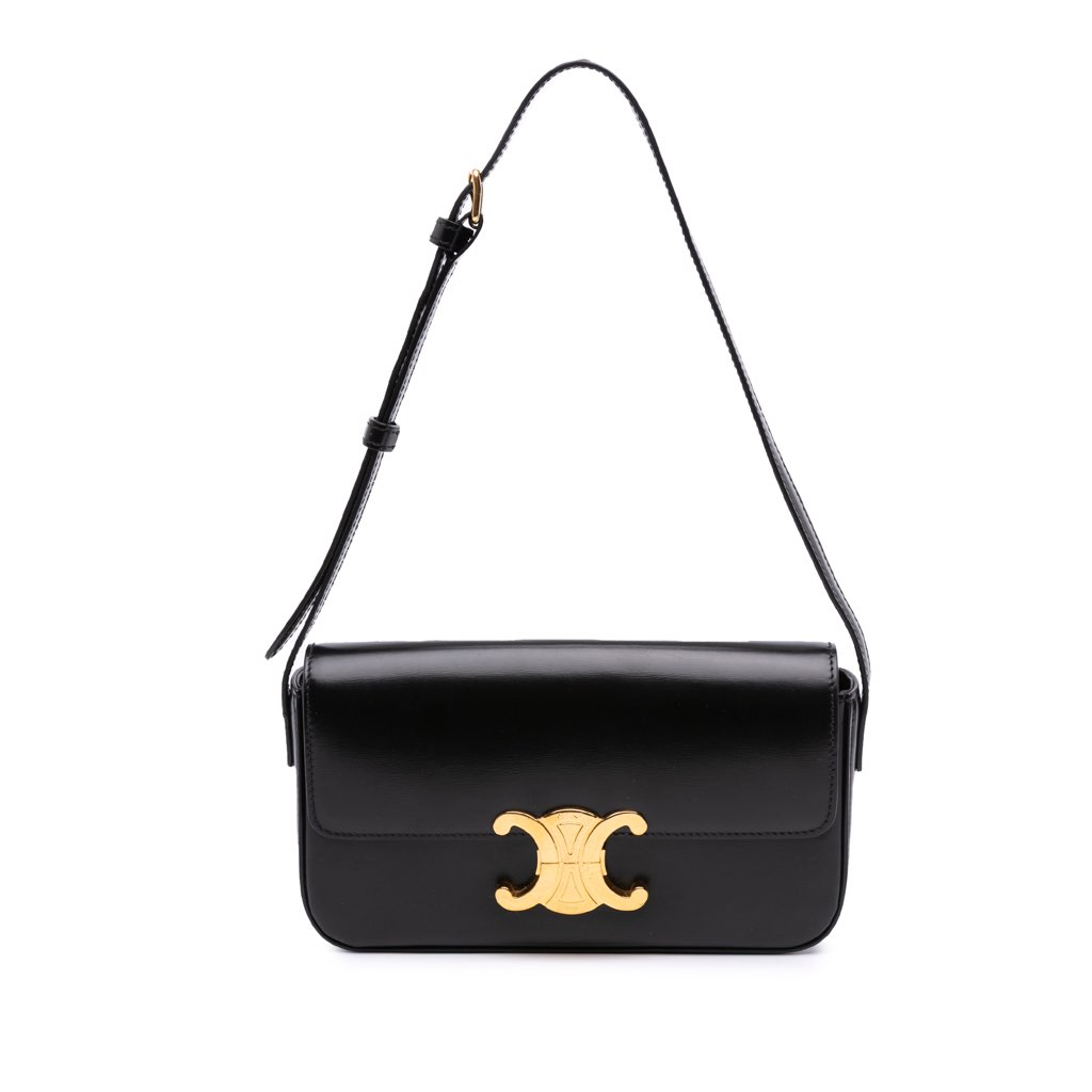 Celine Shiny Calfskin Claude Shoulder Bag