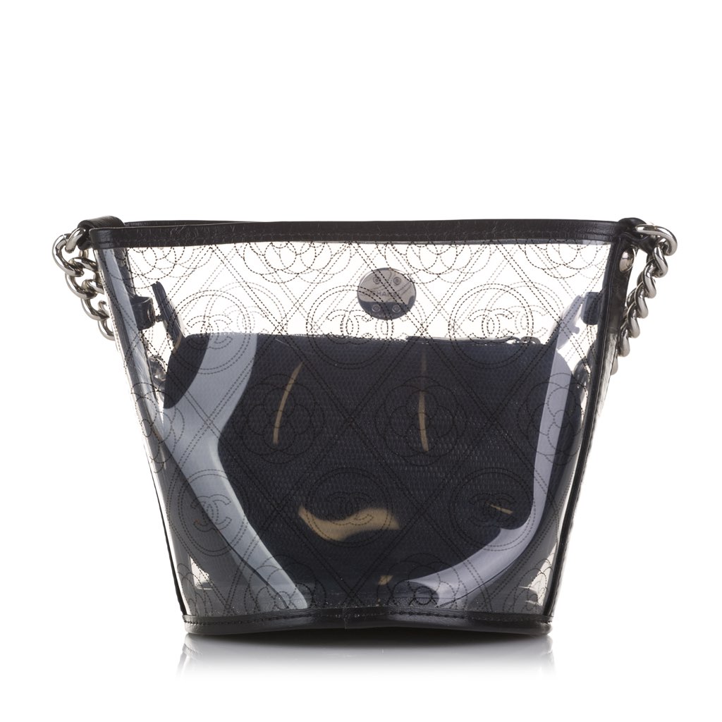 Chanel Crumpled Calfskin PVC Camellia Bucket - 3