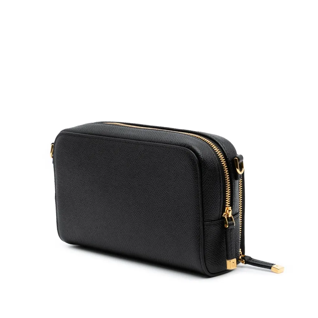 Dior Grained Calfskin Caro Double Pouch Black Leather Good - Back View