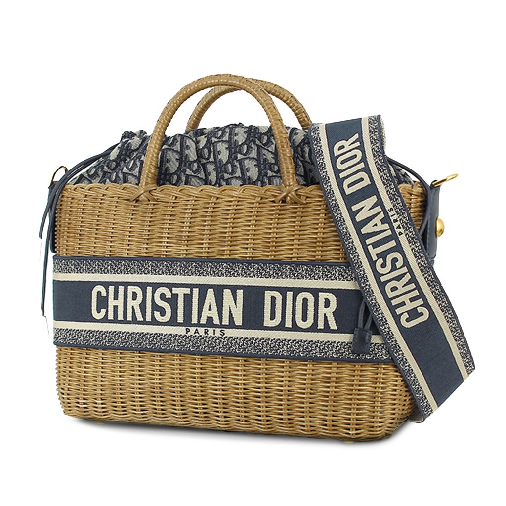Dior Oblique Wicker Basket Bag
