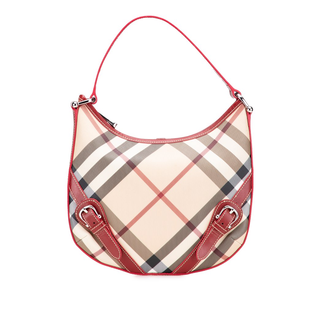 Burberry Supernova Check Coated Canvas Larkin Hobo