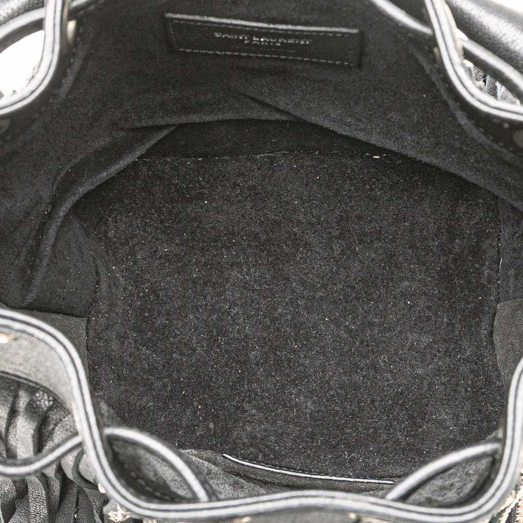 Saint Laurent Small Studded Calfskin Emmanuelle Fringe Bucket Bag - 4