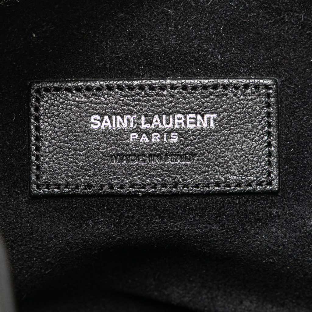 Saint Laurent Small Studded Calfskin Emmanuelle Fringe Bucket Bag - Side view