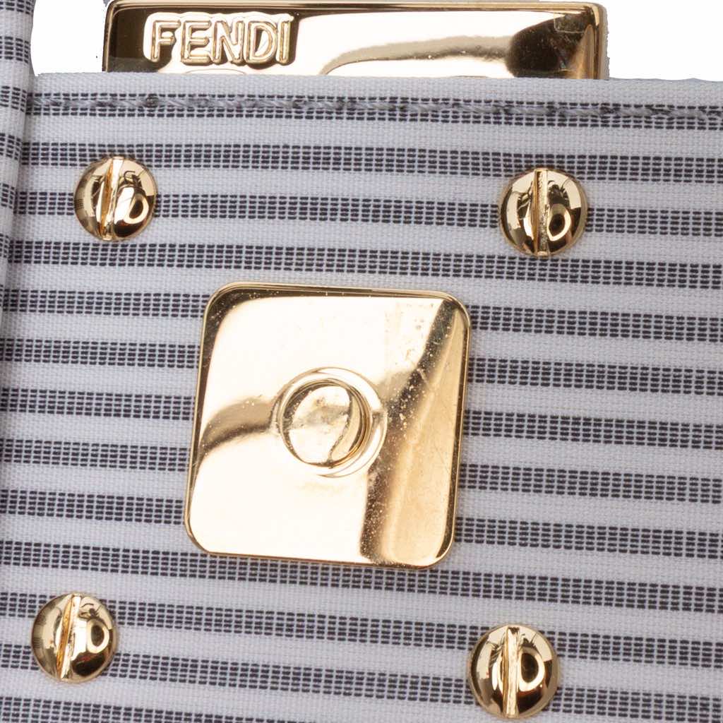 Fendi Medium Striped Canvas Baguette Satchel - Detail 2
