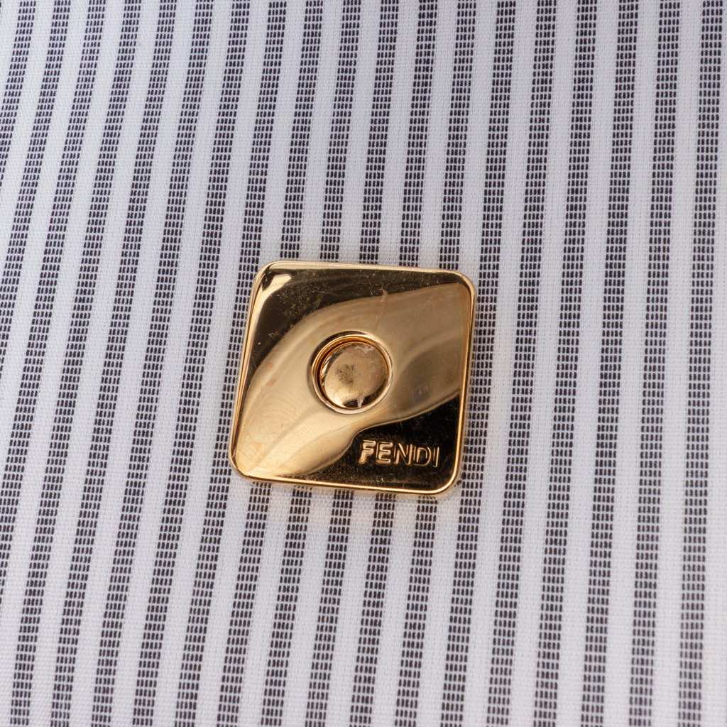 Fendi Medium Striped Canvas Baguette Satchel - Image 10