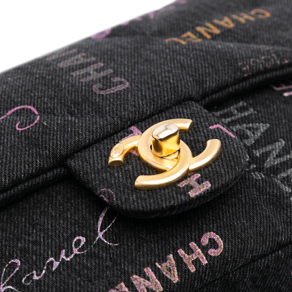 Chanel Mini Rectangular Quilted Denim Mood Flap - Image 10