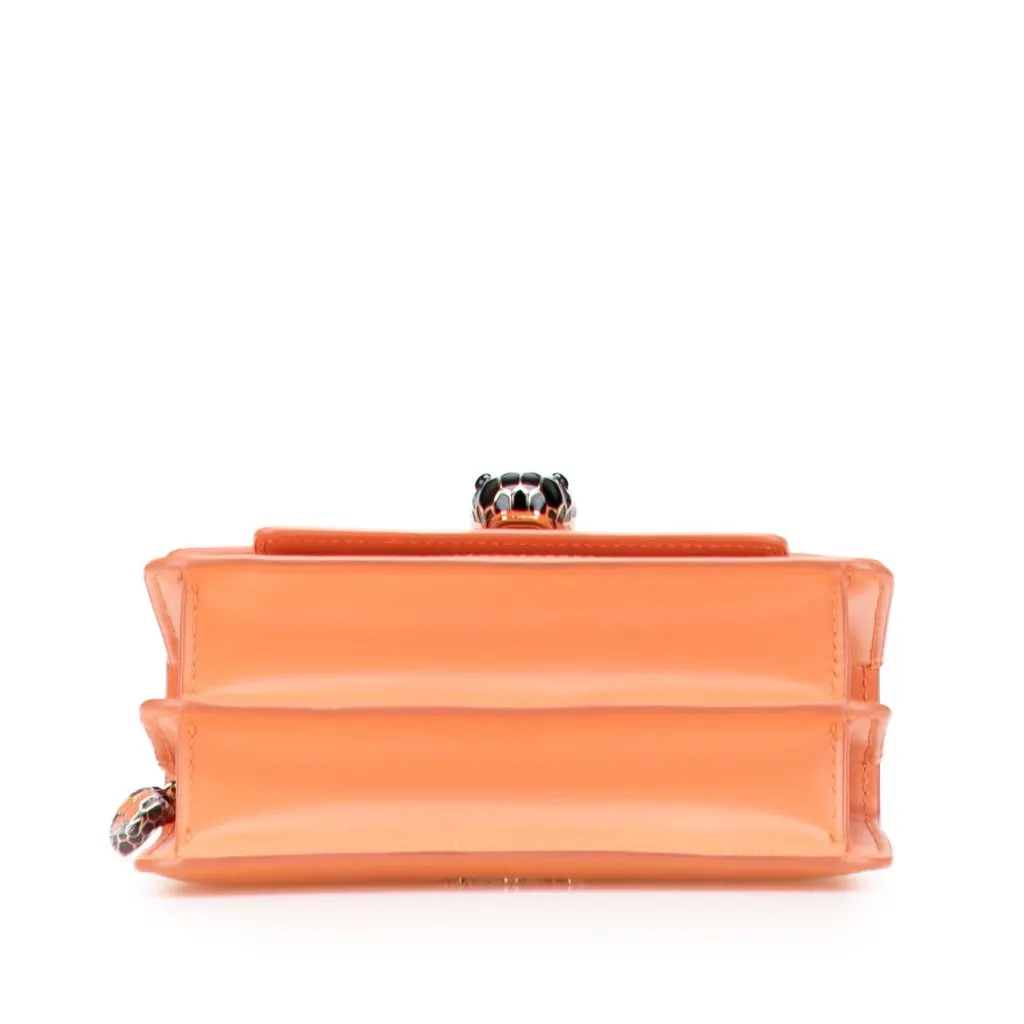 Bvlgari Calfskin Serpenti Forever Crossbody Orange Leather Good - Inside View
